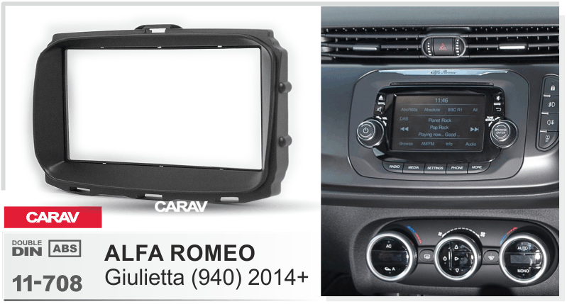 Переходная рамка для магнитолы 2DIN CARAV 11-708 ALFA ROMEO Giulietta (940) 2014+